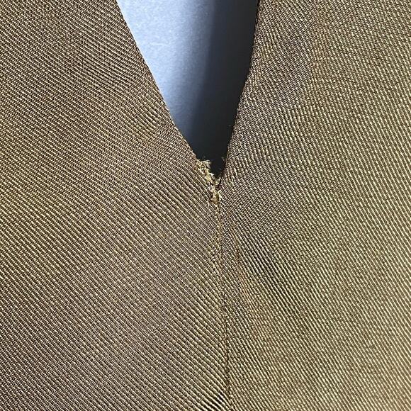 BANANA REPUBLIC Balza Ruffle Mini Dress Olive V Neck Long Sleeve Size Large - Picture 5 of 7